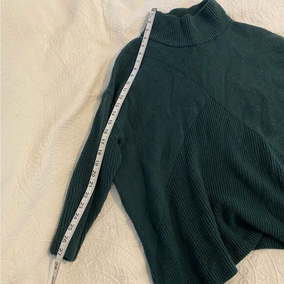 Talbots size 3Xp Dark Evergreen Ribbed Turtleneck Flowy Wool Blend Sweater - Picture 9 of 10